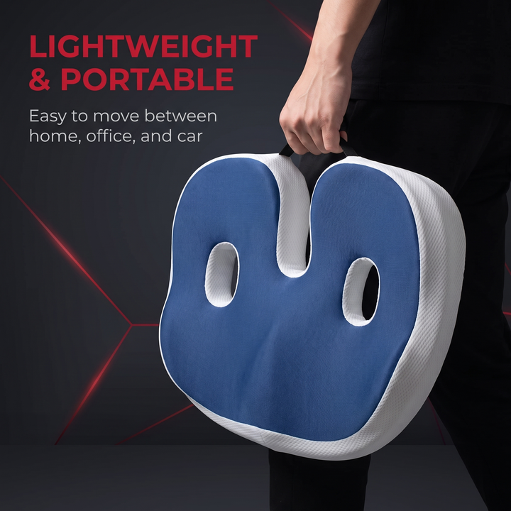 Ergonomic Memory Foam Seat Cushion Coccyx Tailbone Pain Relief Cushion Pressure Relief Office Chair Pad Slow Rebound Foam Sitting Pad for Home Office Wheelchair Daily Use