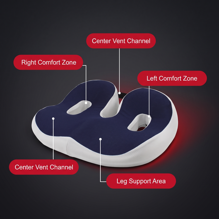 Ergonomic Memory Foam Seat Cushion Coccyx Tailbone Pain Relief Cushion Pressure Relief Office Chair Pad Slow Rebound Foam Sitting Pad for Home Office Wheelchair Daily Use