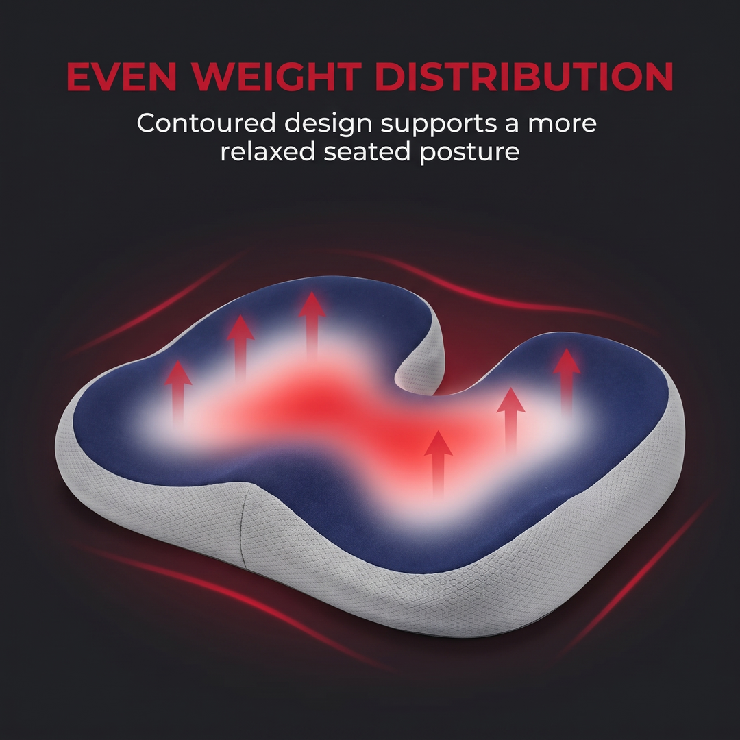 Ergonomic Memory Foam Seat Cushion Coccyx Tailbone Pain Relief Cushion Pressure Relief Office Chair Pad Slow Rebound Foam Sitting Pad for Home Office Wheelchair Daily Use
