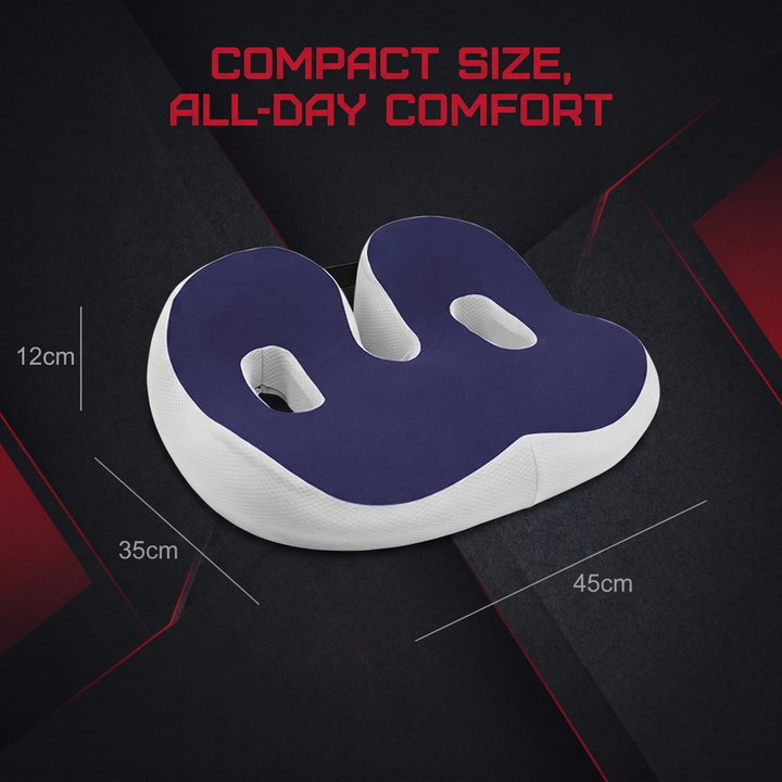 Ergonomic Memory Foam Seat Cushion Coccyx Tailbone Pain Relief Cushion Pressure Relief Office Chair Pad Slow Rebound Foam Sitting Pad for Home Office Wheelchair Daily Use