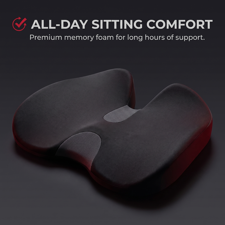 Ergonomic Memory Foam Seat Cushion for Car Office Chair Home Chair Hip Pain Relief Posture Support Comfortable Cushion for Long Sitting