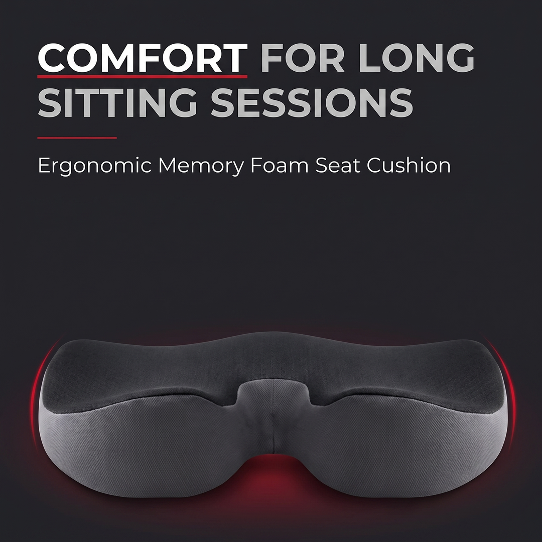 Ergonomic Memory Foam Seat Cushion for Car Office Chair Home Chair Hip Pain Relief Posture Support Comfortable Cushion for Long Sitting
