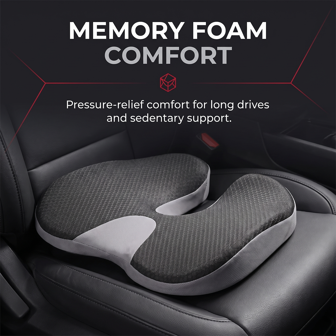 Ergonomic Memory Foam Seat Cushion for Car Office Chair Home Chair Hip Pain Relief Posture Support Comfortable Cushion for Long Sitting