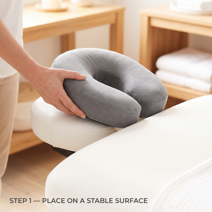Ergonomic Prone Face Down Pillow Memory Foam Headrest for Massage Table Beauty Salon Physiotherapy Rest Support Cushion