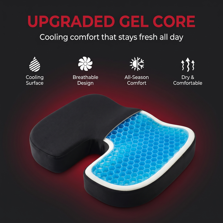 Ergonomic U-Shape Gel Memory Foam Seat Cushion Orthopedic Coccyx Tailbone Support Office Chair Car Seat Pain Relief Cushion
