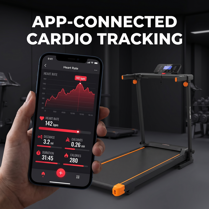 Foldable Walking Pad Treadmill with 12% Incline 12 HIIT Modes 300LB Capacity Home Gym Treadmill with App Heart Rate LED Display Speaker