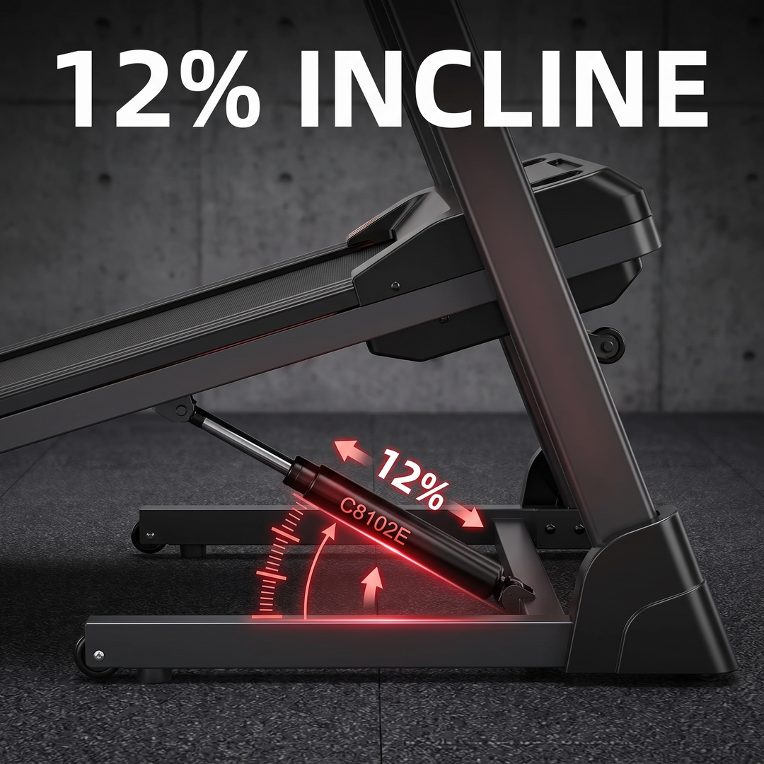 Foldable Walking Pad Treadmill with 12% Incline 12 HIIT Modes 300LB Capacity Home Gym Treadmill with App Heart Rate LED Display Speaker