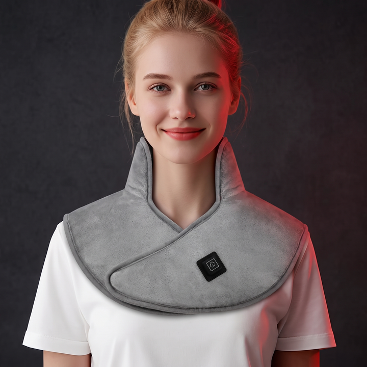 Heated Shoulder Neck Wrap Electric Heating Pad USB Powered Adjustable Heat Settings Muscle Tension Support Pad for Neck Back Shoulder Relaxation Home Office Use