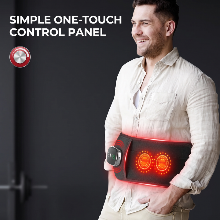 Heated Waist Support Belt Vibration Massage Lumbar Brace Adjustable Heat Levels Back Pain Relief Abdomen Warmer Home Use Recovery