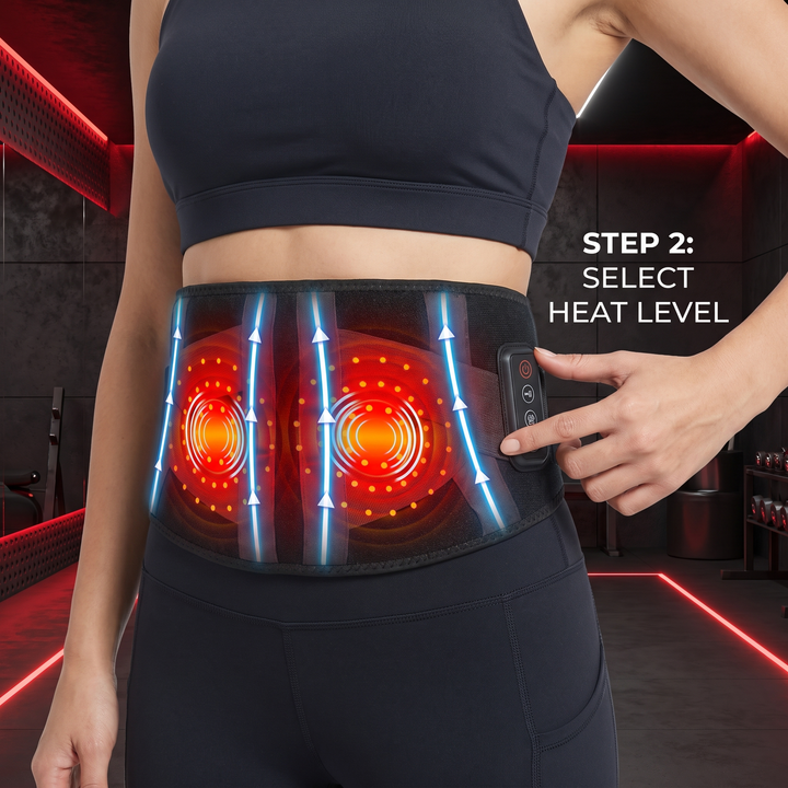 Heated Waist Support Belt Vibration Massage Lumbar Brace Adjustable Heat Levels Back Pain Relief Abdomen Warmer Home Use Recovery