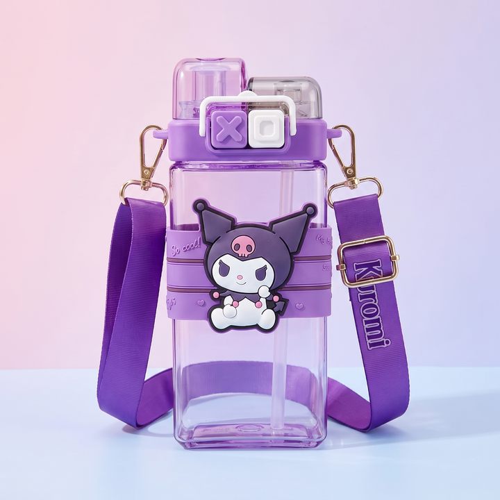Kawaii Cartoon Character Large Capacity Plastic Straw Cup Portable Water Tumbler with Lid Cute Novelty Drinkware Gift for Friends Daily Use