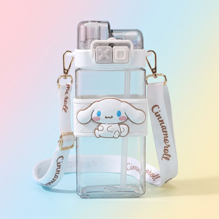 Kawaii Cartoon Character Large Capacity Plastic Straw Cup Portable Water Tumbler with Lid Cute Novelty Drinkware Gift for Friends Daily Use