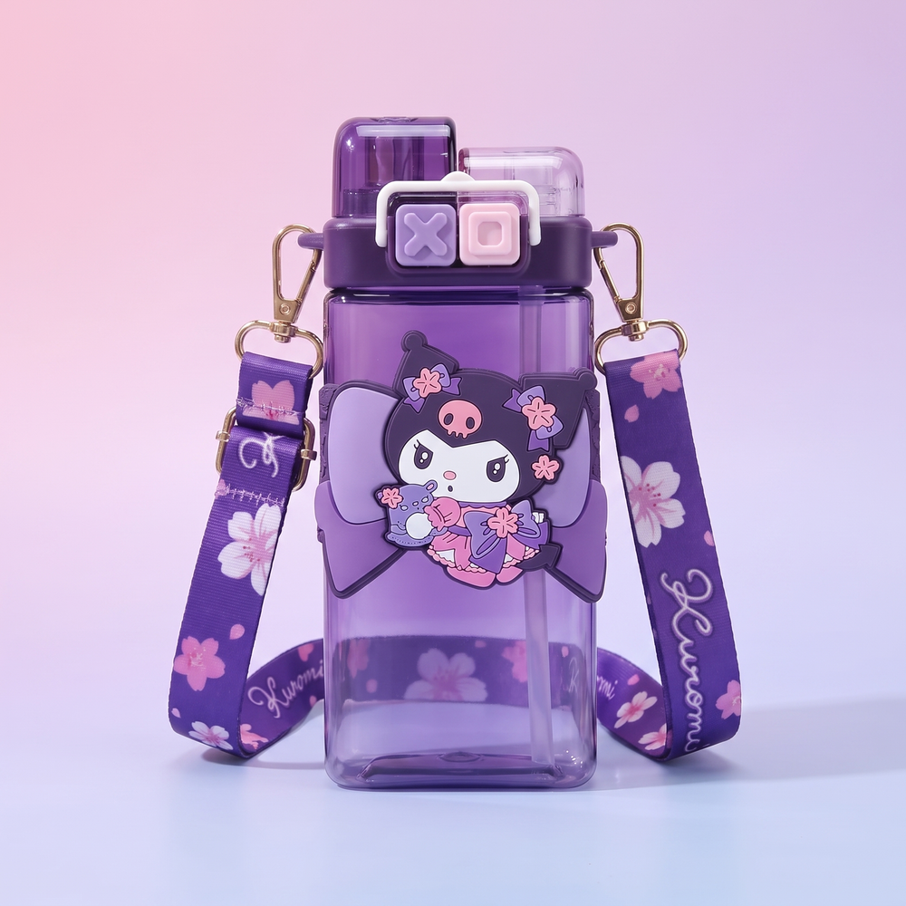Kawaii Cartoon Character Large Capacity Plastic Straw Cup Portable Water Tumbler with Lid Cute Novelty Drinkware Gift for Friends Daily Use