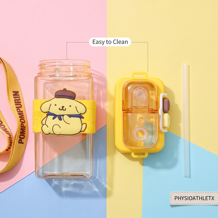 Kawaii Cartoon Character Large Capacity Plastic Straw Cup Portable Water Tumbler with Lid Cute Novelty Drinkware Gift for Friends Daily Use