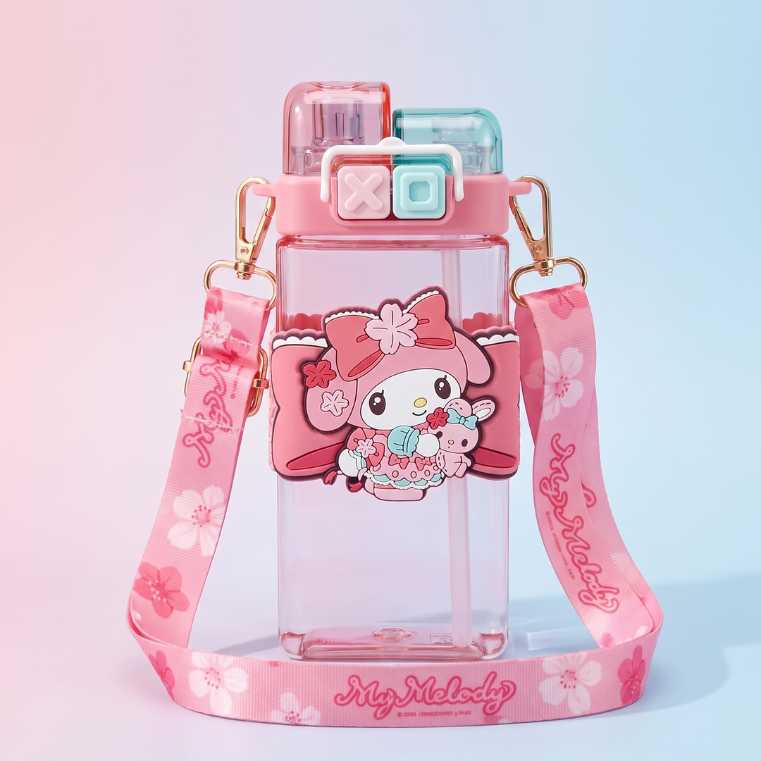 Kawaii Cartoon Character Large Capacity Plastic Straw Cup Portable Water Tumbler with Lid Cute Novelty Drinkware Gift for Friends Daily Use