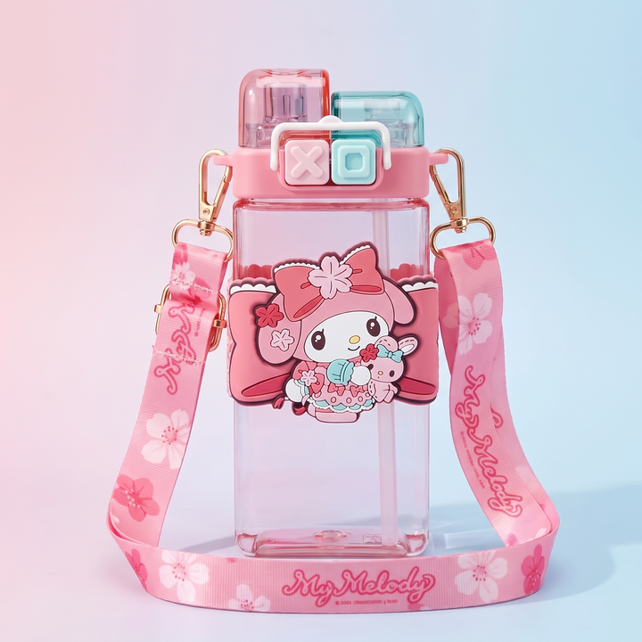 Kawaii Cartoon Character Large Capacity Plastic Straw Cup Portable Water Tumbler with Lid Cute Novelty Drinkware Gift for Friends Daily Use