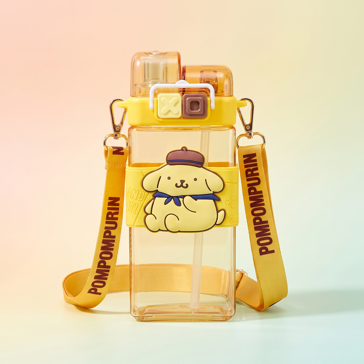 Kawaii Cartoon Character Large Capacity Plastic Straw Cup Portable Water Tumbler with Lid Cute Novelty Drinkware Gift for Friends Daily Use