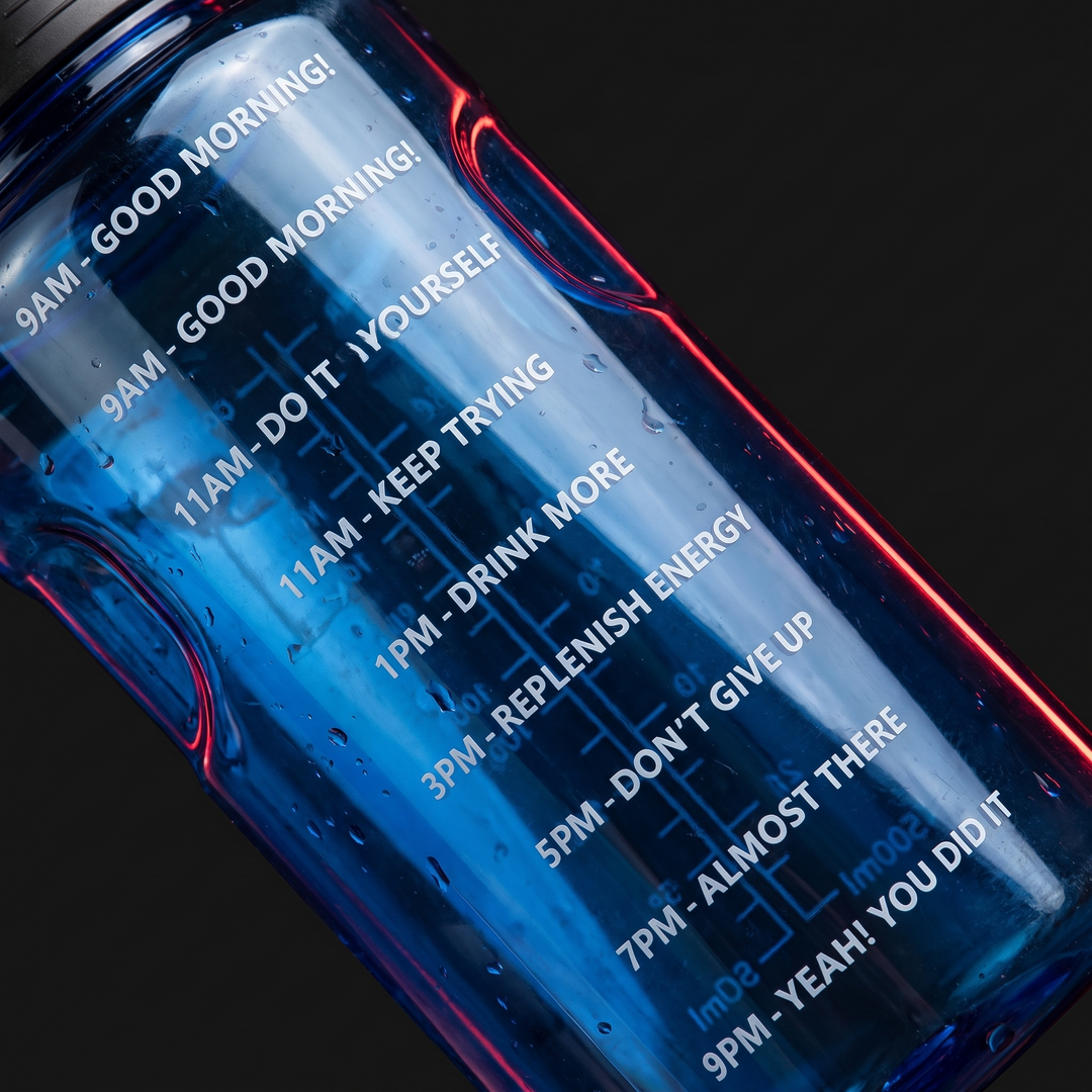 Large Capacity Sports Water Bottle with Straw and Time Marker Leak-Proof BPA-Free Motivational Hydration Bottle for Gym Fitness Outdoor Home Workout Recovery