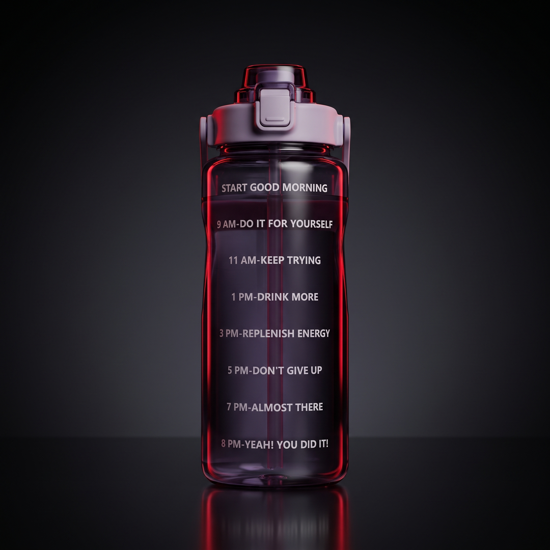 Large Capacity Sports Water Bottle with Straw and Time Marker Leak-Proof BPA-Free Motivational Hydration Bottle for Gym Fitness Outdoor Home Workout Recovery