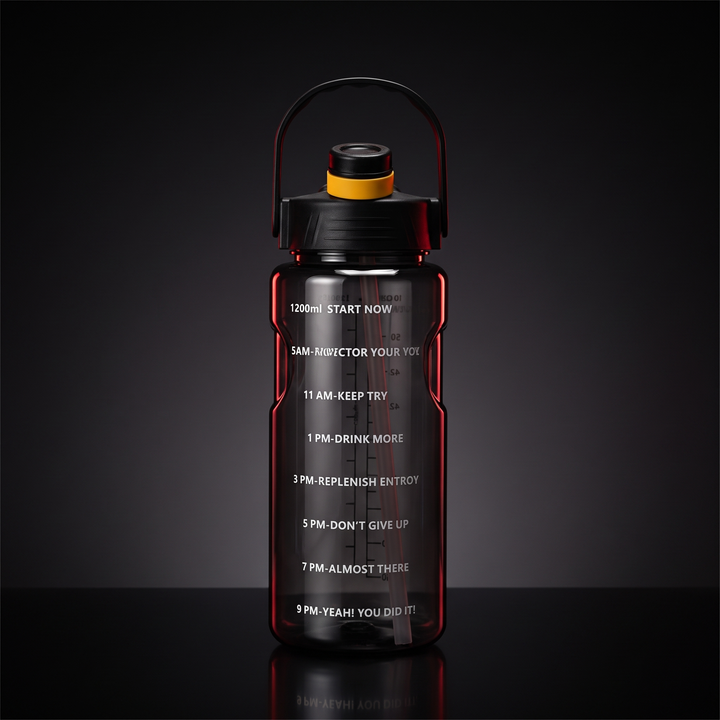 Large Capacity Sports Water Bottle with Straw and Time Marker Leak-Proof BPA-Free Motivational Hydration Bottle for Gym Fitness Outdoor Home Workout Recovery