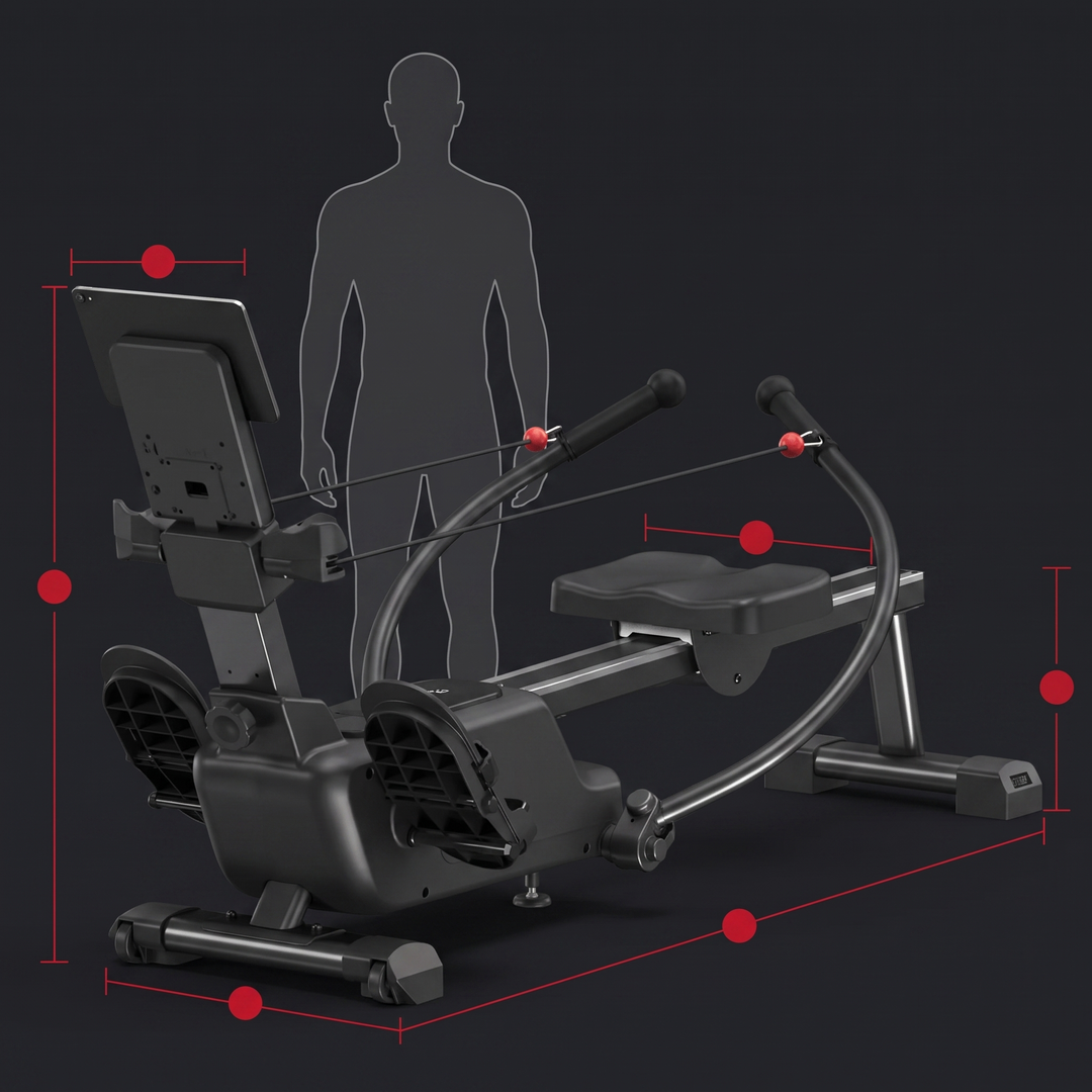 Magnetic Rowing Machine Home Gym Rower 16-Level Resistance Bluetooth App Workout Ultra-Quiet Fitness Cardio Training Machine for Full Body Strength