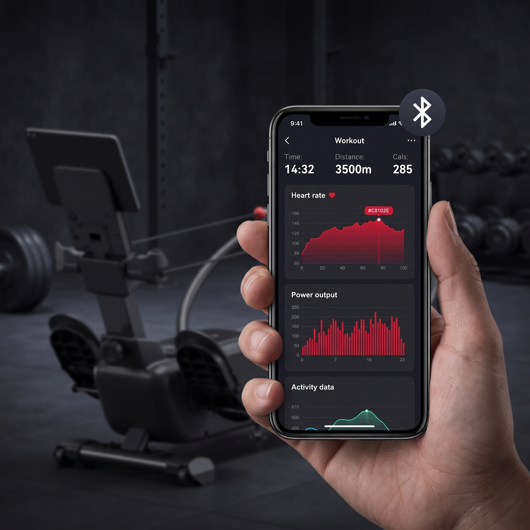 Magnetic Rowing Machine Home Gym Rower 16-Level Resistance Bluetooth App Workout Ultra-Quiet Fitness Cardio Training Machine for Full Body Strength