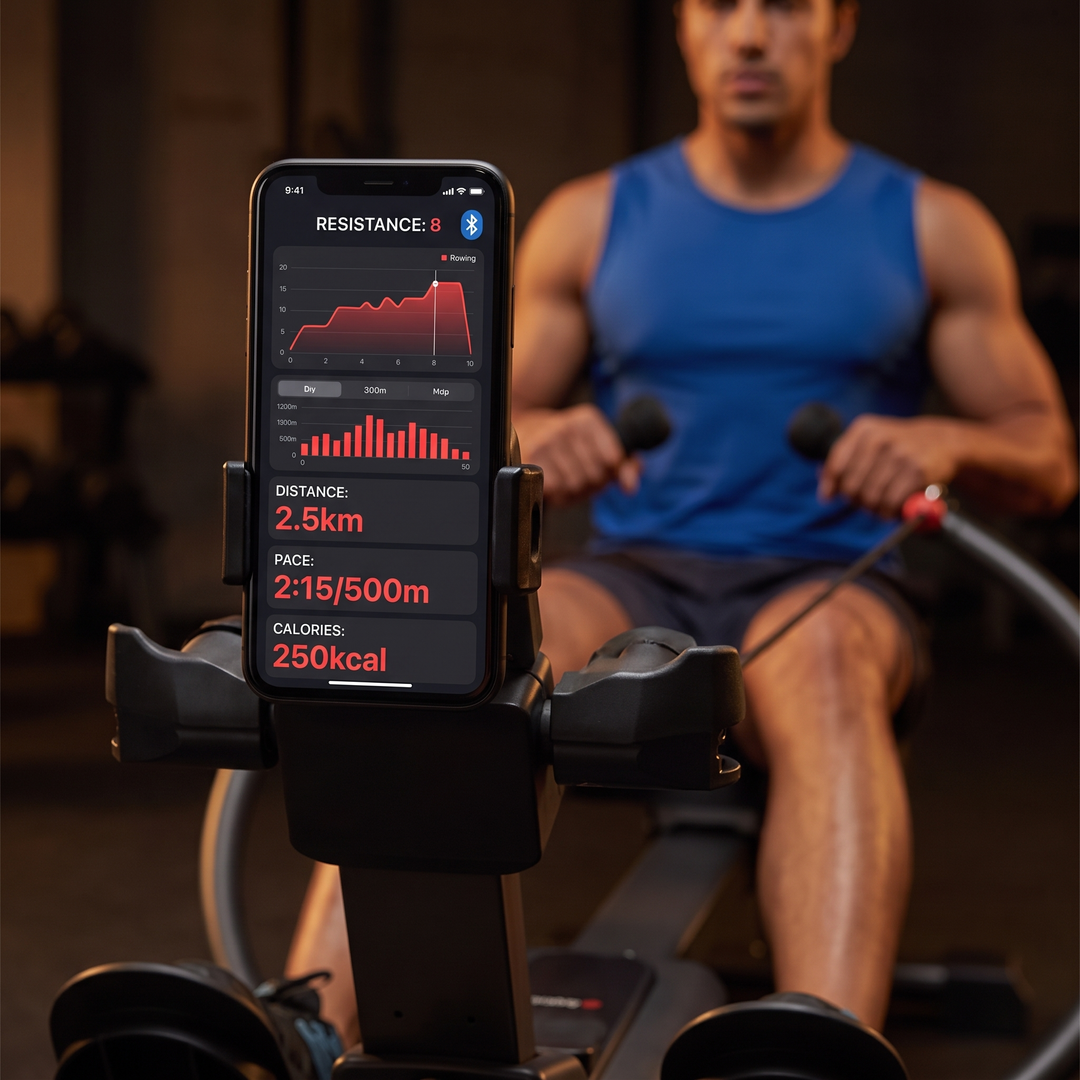 Magnetic Rowing Machine Home Gym Rower 16-Level Resistance Bluetooth App Workout Ultra-Quiet Fitness Cardio Training Machine for Full Body Strength