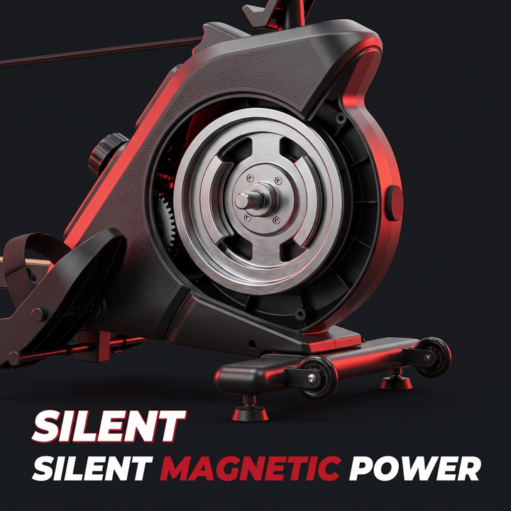 Magnetic Rowing Machine Home Gym Rower 350 LB Capacity LCD Monitor Tablet Holder Comfortable Seat Full Body Cardio Fitness Training Machine