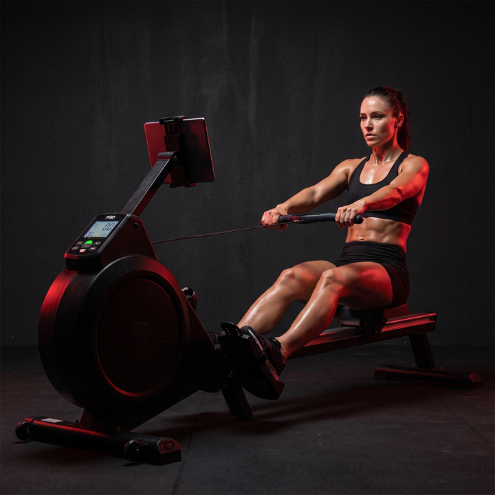 Magnetic Rowing Machine Home Gym Rower 350 LB Capacity LCD Monitor Tablet Holder Comfortable Seat Full Body Cardio Fitness Training Machine