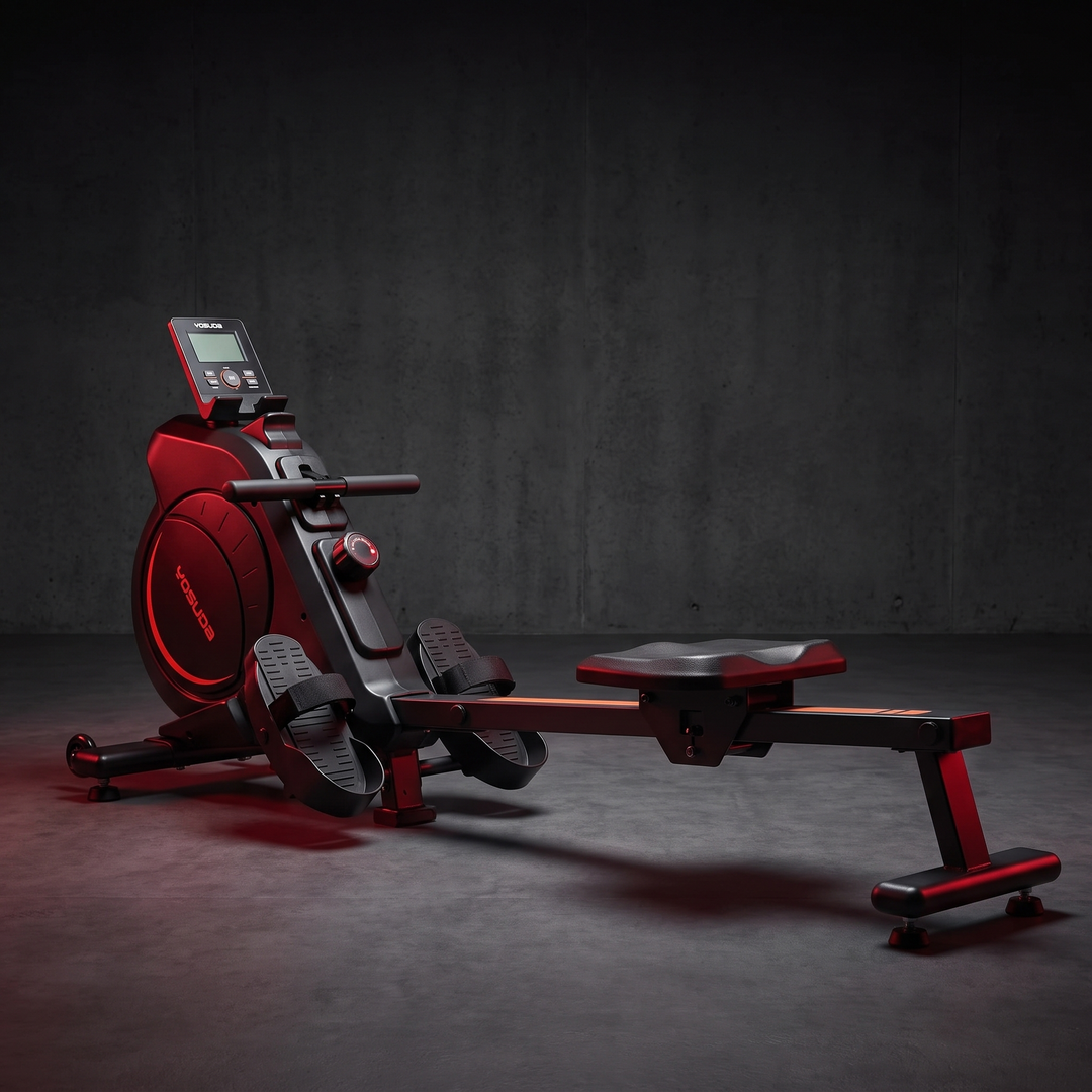 Magnetic Rowing Machine Home Gym Rower 350 LB Capacity LCD Monitor Tablet Holder Comfortable Seat Full Body Cardio Fitness Training Machine