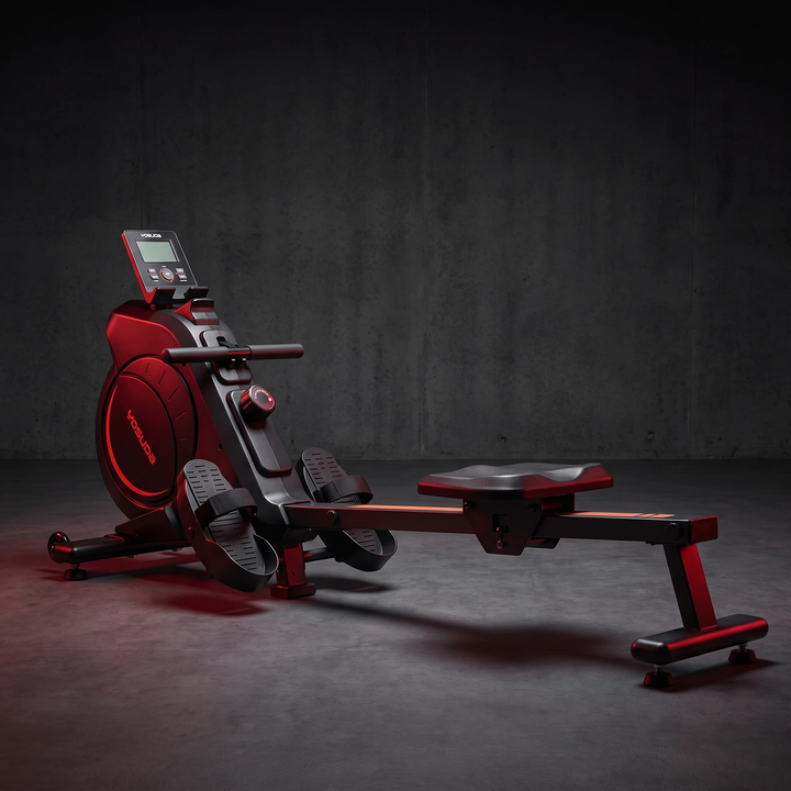 Magnetic Rowing Machine Home Gym Rower 350 LB Capacity LCD Monitor Tablet Holder Comfortable Seat Full Body Cardio Fitness Training Machine
