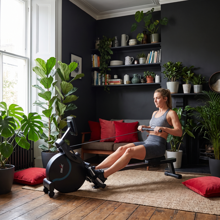 Magnetic Rowing Machine Indoor Rower Silent Magnetic Resistance Full Body Workout Home Gym Fitness Exercise Equipment Cardio Strength Training