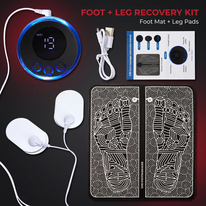 Portable EMS Foot Massager Pad Foldable Electric Muscle Stimulator Mat Foot Circulation Pad Leg Feet Relief Home Use Recovery