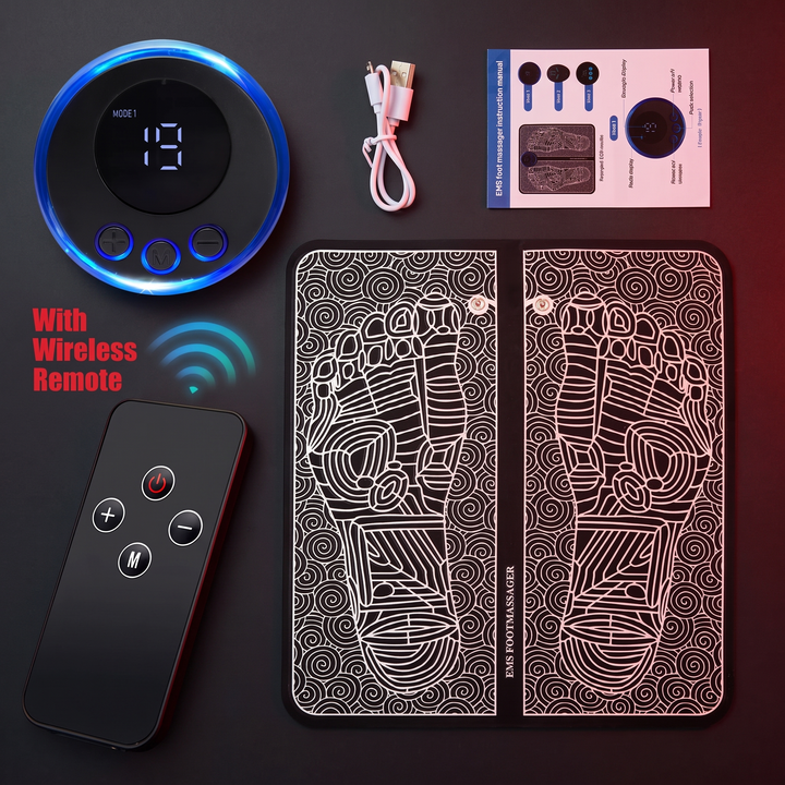 Portable EMS Foot Massager Pad Foldable Electric Muscle Stimulator Mat Foot Circulation Pad Leg Feet Relief Home Use Recovery