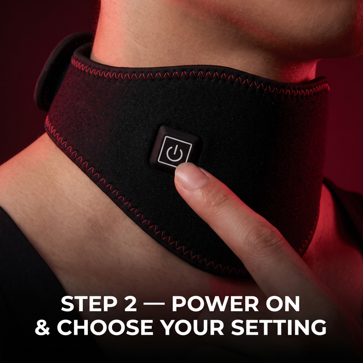 Portable Red Light Neck Massager Deep Kneading Cervical Spine Trapezius Relaxation Heat Therapy 3 Gear Settings Timed Heating Home Office Use