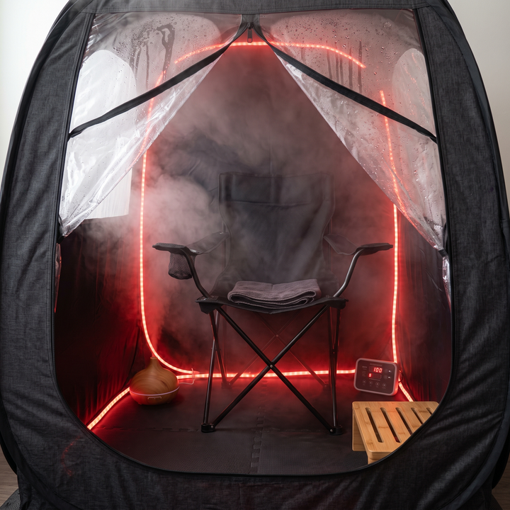 Portable Steam Sauna Tent Home Spa Sauna Box with 1600W Steamer 4L Water Tank Remote Control Adjustable Height Personal Sauna for Relaxation Recovery