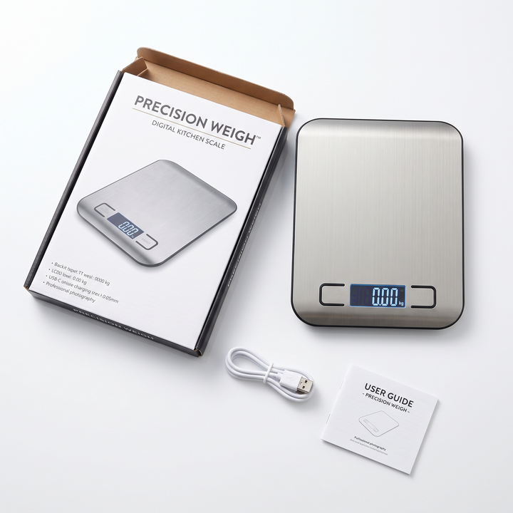 Precision Digital Kitchen Scale Electronic Food Scale USB Rechargeable Baking Scale Coffee Scale Household Cooking Balance 15KG Capacity