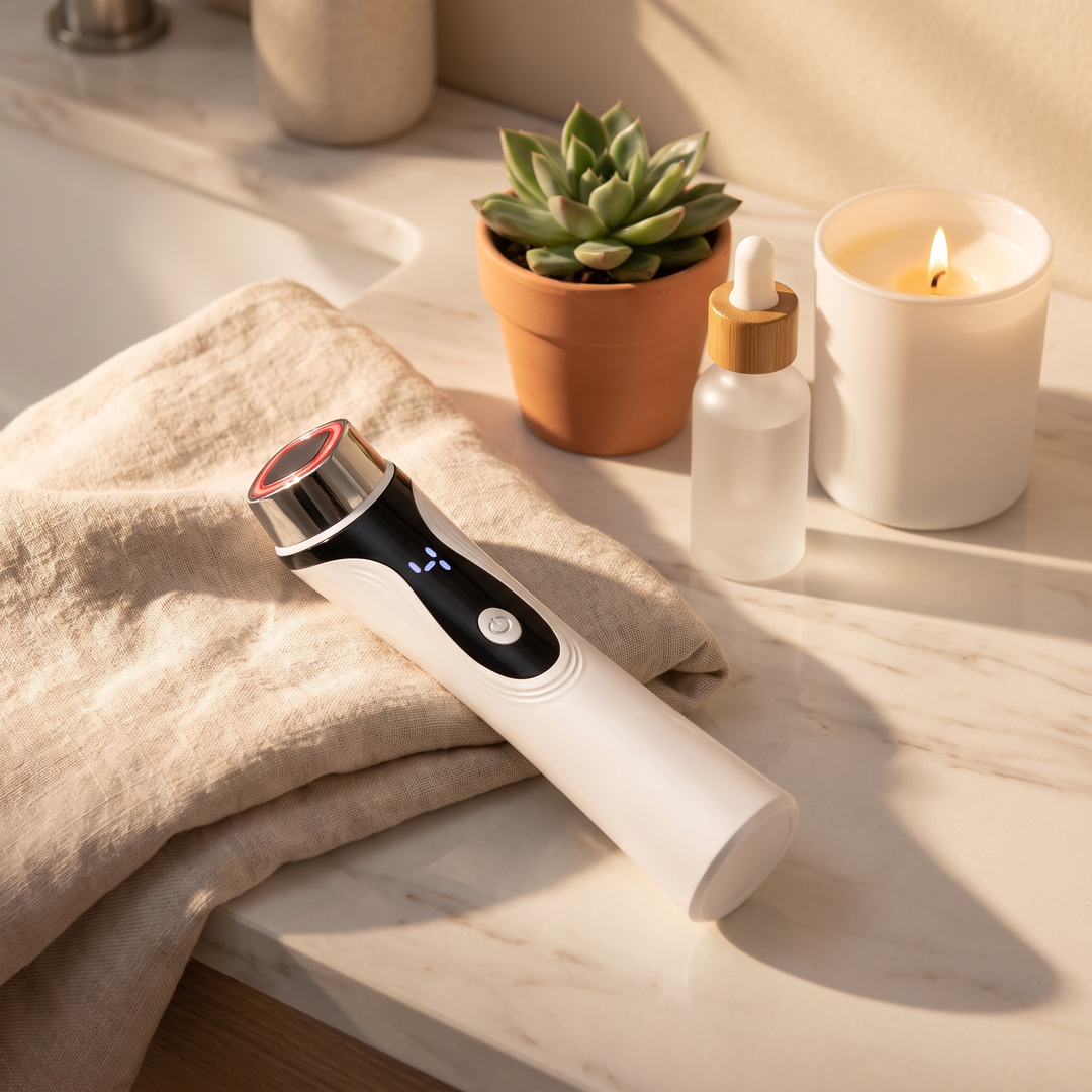 Professional 4-in-1 Microcurrent Facial Device LED Light Therapy Skin Massager Contouring Lifting Firming Face Care Tool for Home Use
