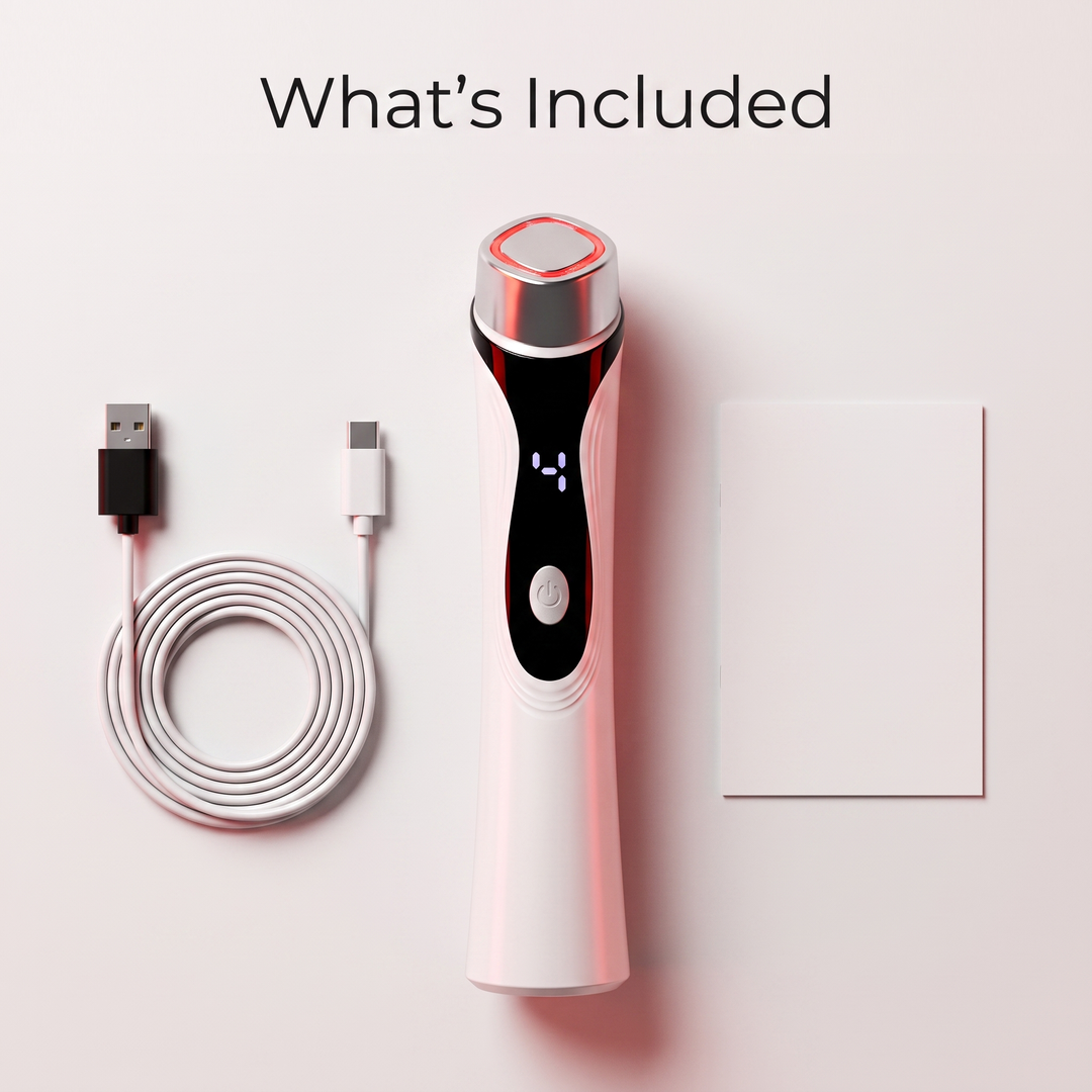 Professional 4-in-1 Microcurrent Facial Device LED Light Therapy Skin Massager Contouring Lifting Firming Face Care Tool for Home Use