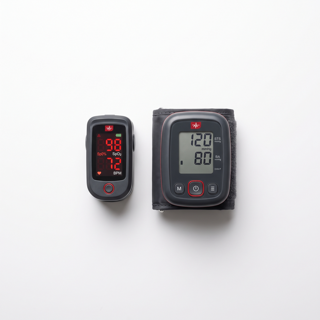 Professional Blood Pressure Monitor Upper Arm Cuff Heart Rate Monitor Pulse Oximeter Home Health Monitoring Device Digital BP Meter