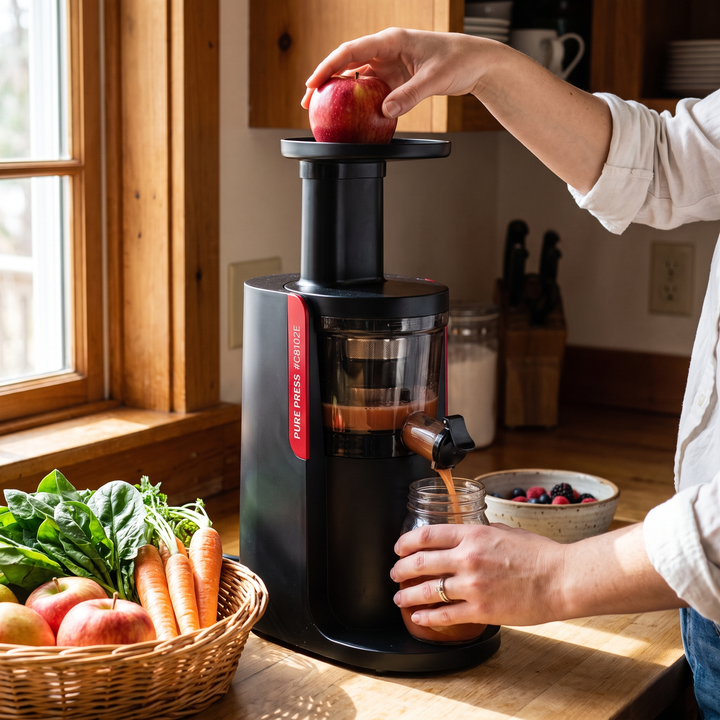 Professional Cold Press Juicer Slow Masticating Juicer for Whole Fruits and Vegetables Smoothie Blender Food Mixer with Ice Crusher Function Kitchen Juicer