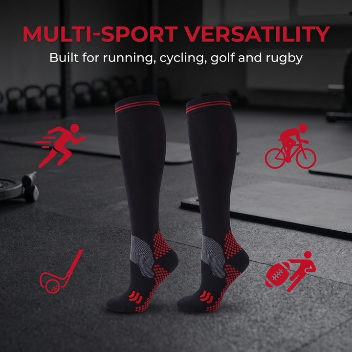 Professional Compression Sports Socks Graduated Support Stockings for Running Cycling Golf Rugby Nursing Circulation Recovery Unisex