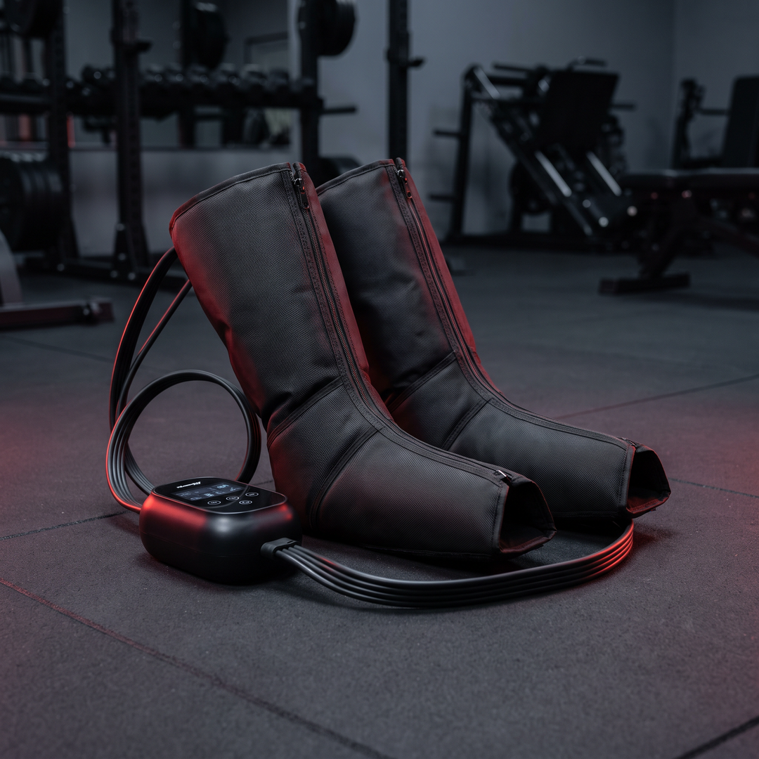Professional Cryotherapy Electric Air Compression Recovery Boot Pair Leg Foot Massager 4 Chambers 5 Modes 30-240mmHg Sports Recovery Rehabilitation