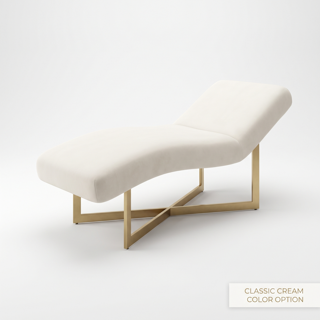 Professional Curved Reclining Facial Bed Adjustable Massage Treatment Table Beauty Salon Spa Lash Tattoo Microblading Cosmetic Bed Gold Cross Base