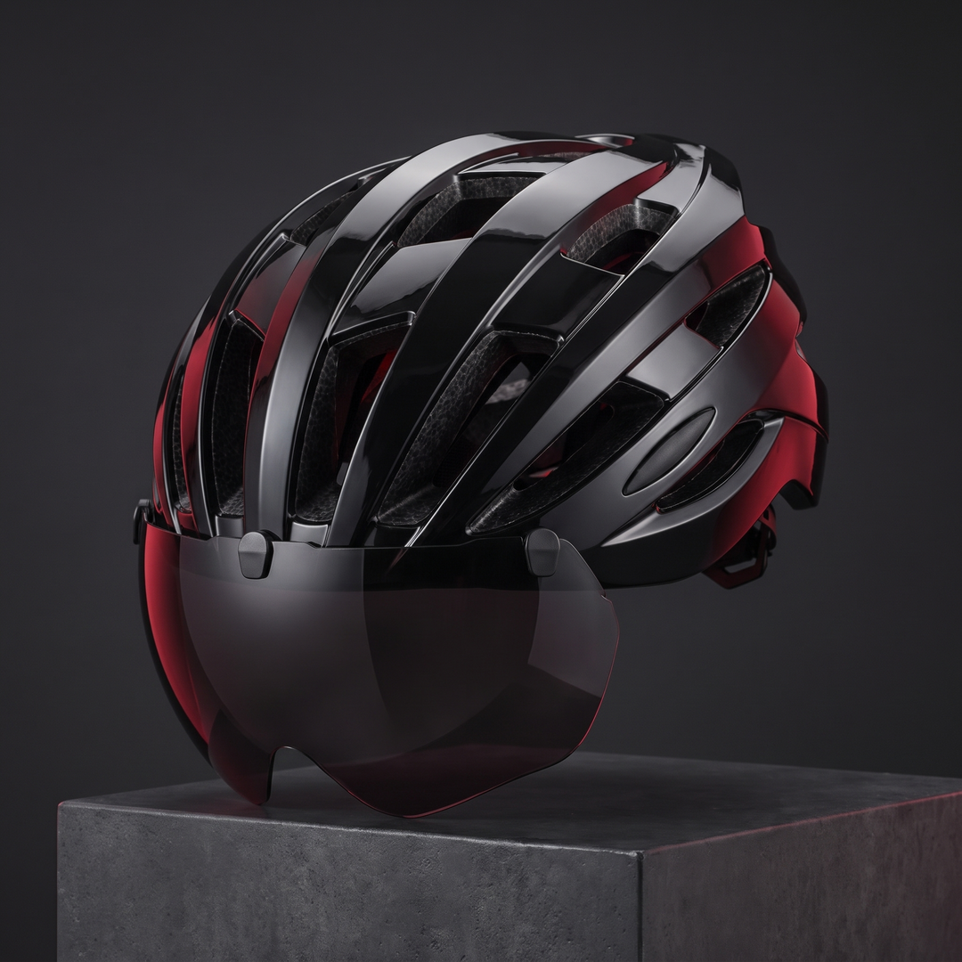 Professional Cycling Helmet with Magnetic Goggle Lens Integrated Moulding MTB Bike Helmet Breathable Ultralight Road Bicycle Safety Cap for Men Women
