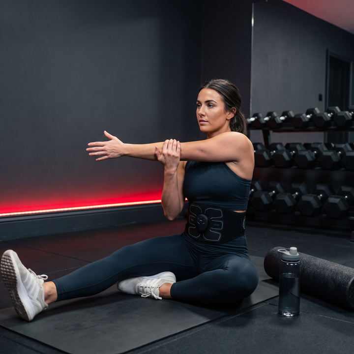 Professional EMS Core Trainer Belt Muscle Stimulator Abdominal Toning Belt 9 Intensity Levels USB Rechargeable No Gel Required Home Fitness Recovery