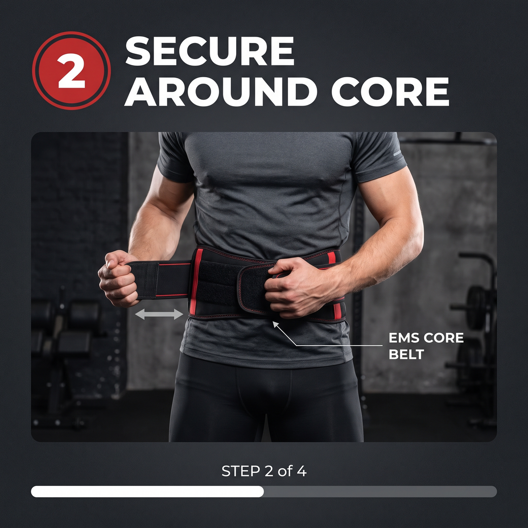 Professional EMS Core Trainer Belt Muscle Stimulator Abdominal Toning Belt 9 Intensity Levels USB Rechargeable No Gel Required Home Fitness Recovery