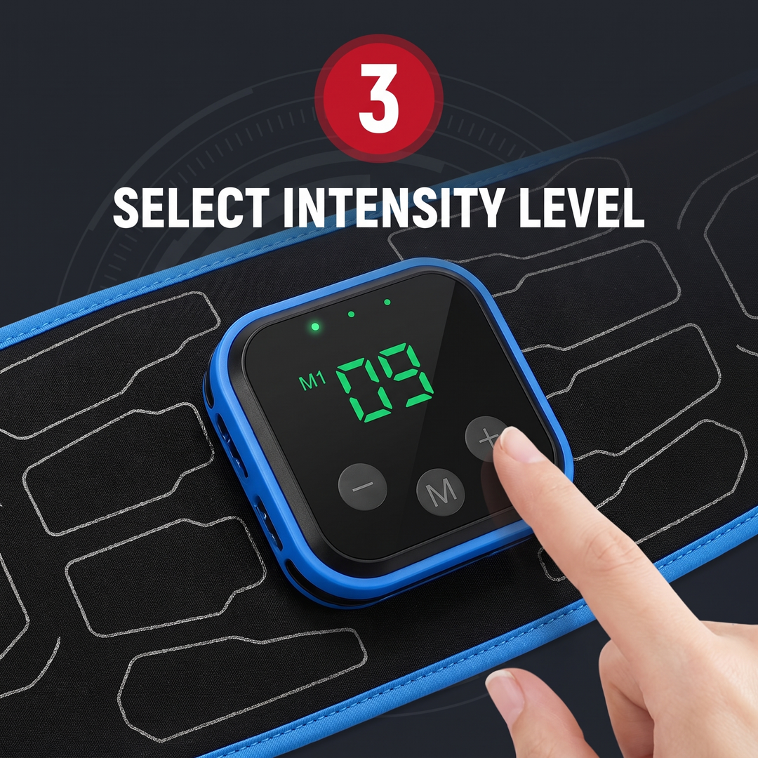 Professional EMS Core Trainer Belt Muscle Stimulator Abdominal Toning Belt 9 Intensity Levels USB Rechargeable No Gel Required Home Fitness Recovery