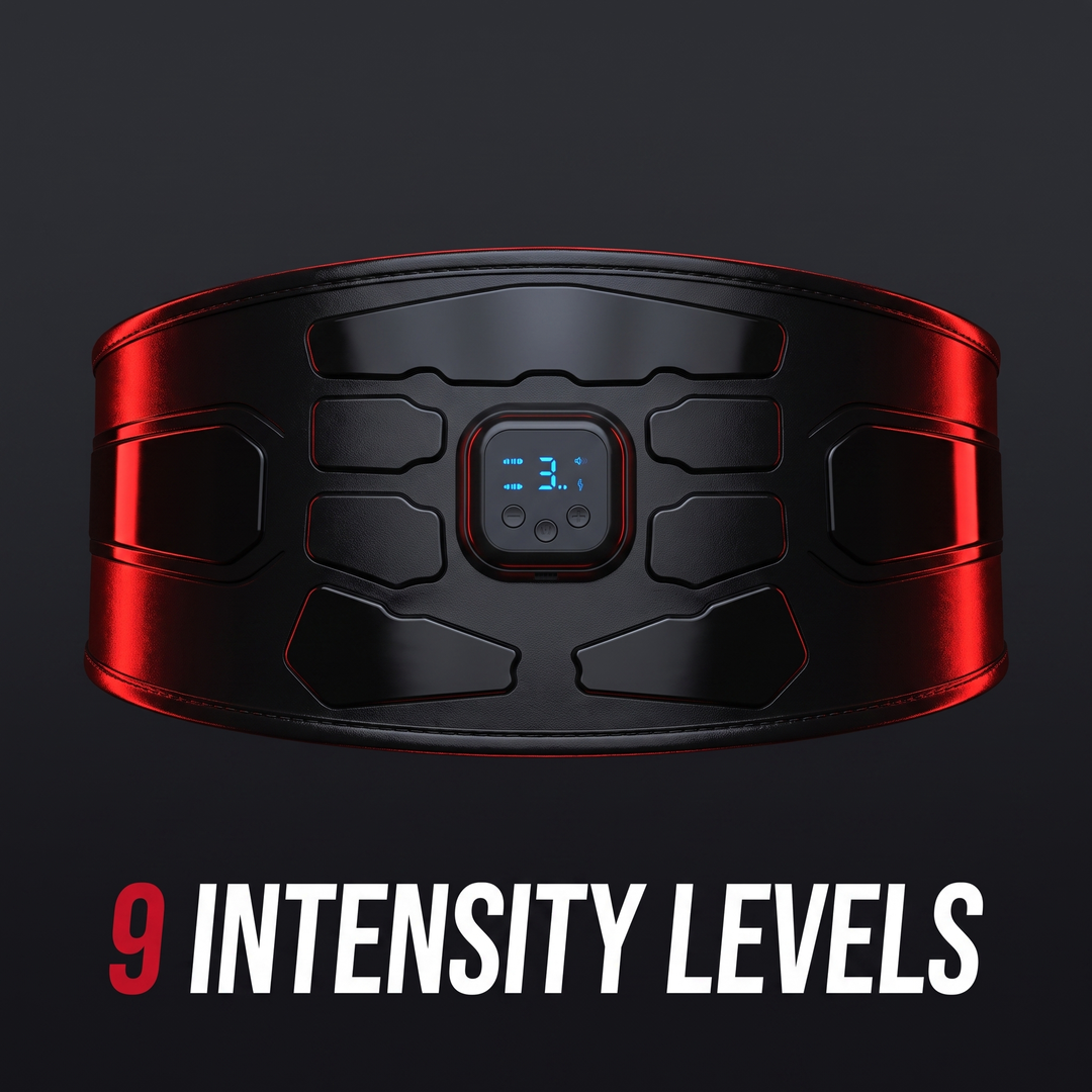 Professional EMS Core Trainer Belt Muscle Stimulator Abdominal Toning Belt 9 Intensity Levels USB Rechargeable No Gel Required Home Fitness Recovery