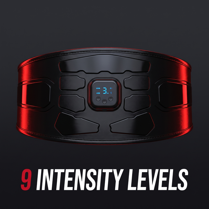 Professional EMS Core Trainer Belt Muscle Stimulator Abdominal Toning Belt 9 Intensity Levels USB Rechargeable No Gel Required Home Fitness Recovery
